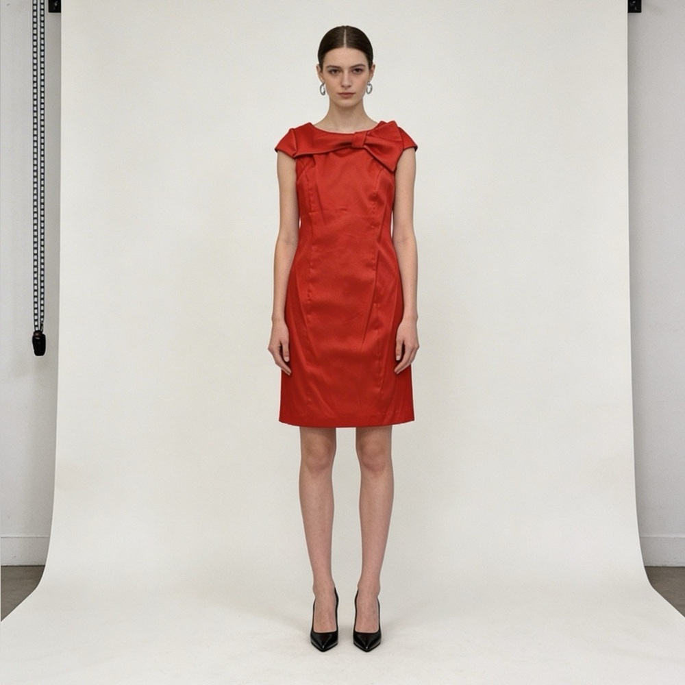 Brand new Jessica red satin sheath dress size 10 with tags